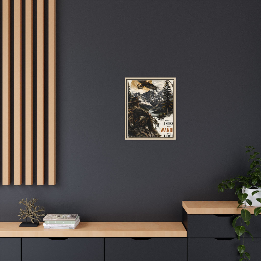 Wander Not Lost Eagle Mountain Canvas Print — Framed Matte Wall Art