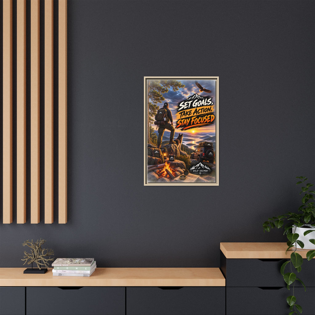 Motivational Adventure Canvas — “Set Goals, Take Action, Stay Focused”