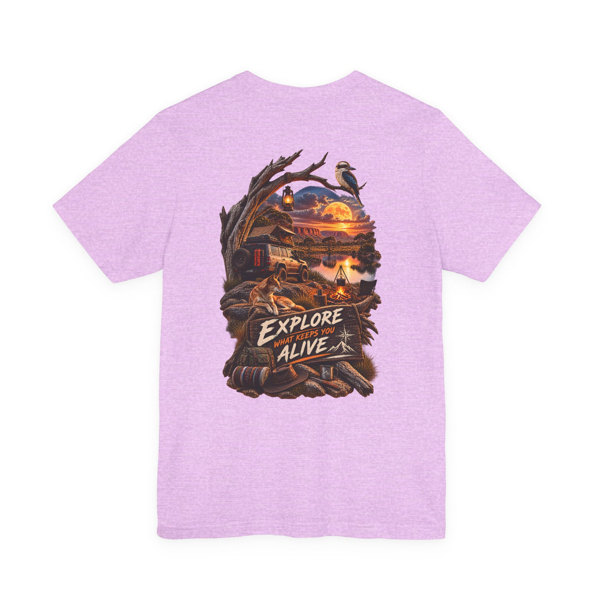 Explore Alive Adventure T-Shirt — Outdoor Camping Sunset Graphic Tee