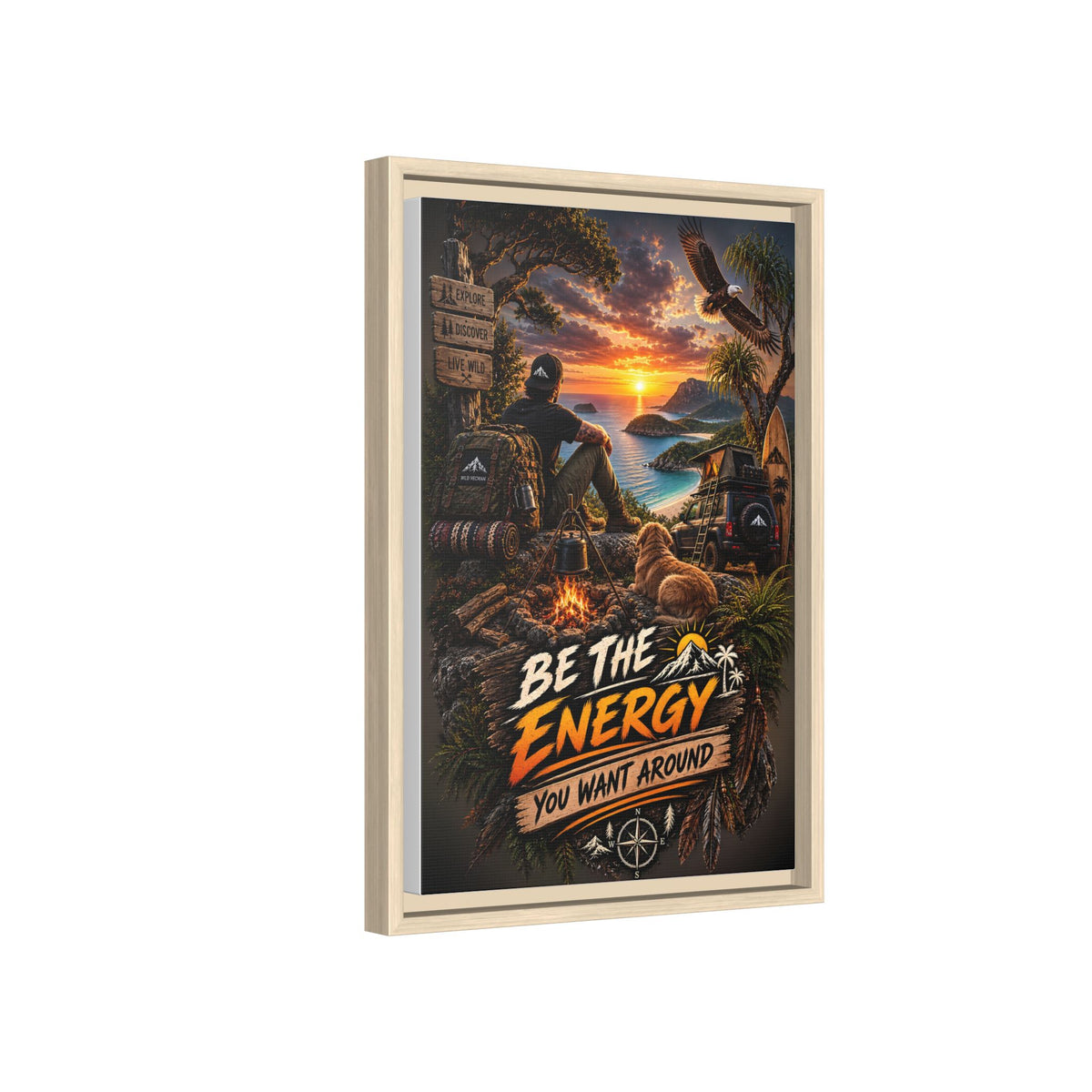 Be The Energy You Want Around - Framed Matte Canvas Wall Art