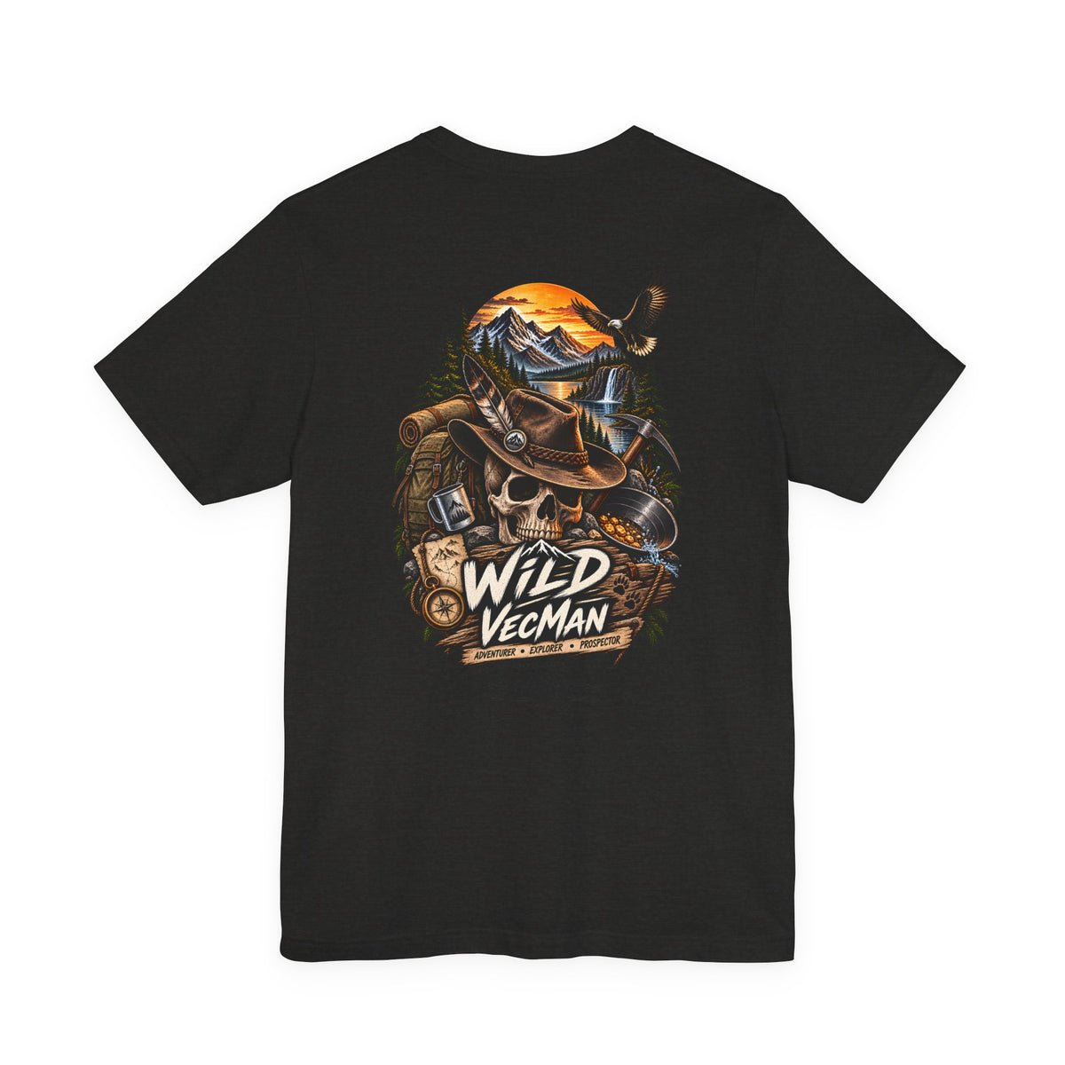 Wild VecMan Adventure T-Shirt — Outdoorsy Mountain Wildlife Graphic Tee