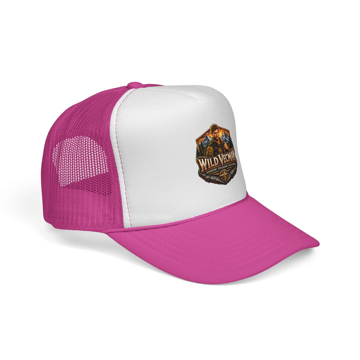 Wild Vecman Trucker Cap — Retro Outdoor Adventure Mesh Hat