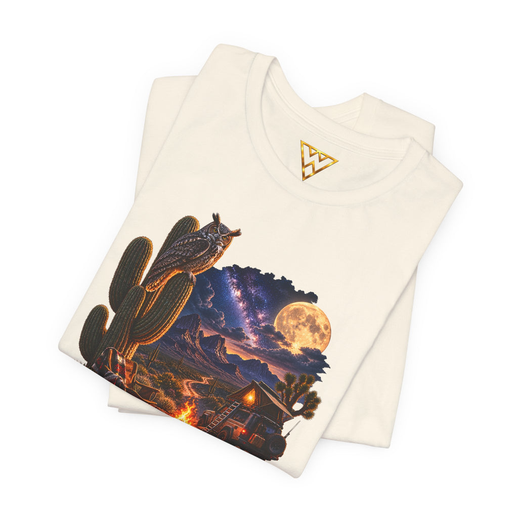 Campfire Desert Graphic Tee — "Seek What Sets Your Soul Alive"