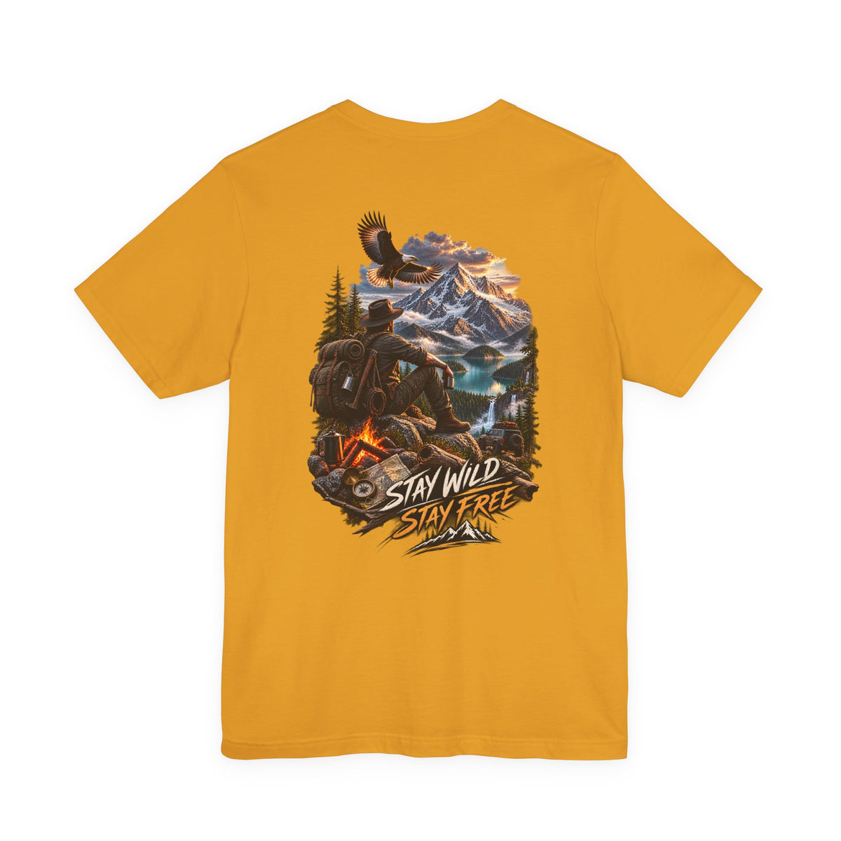 Stay Wild Stay Free Mountain Tee — Adventure Nature Graphic T-Shirt