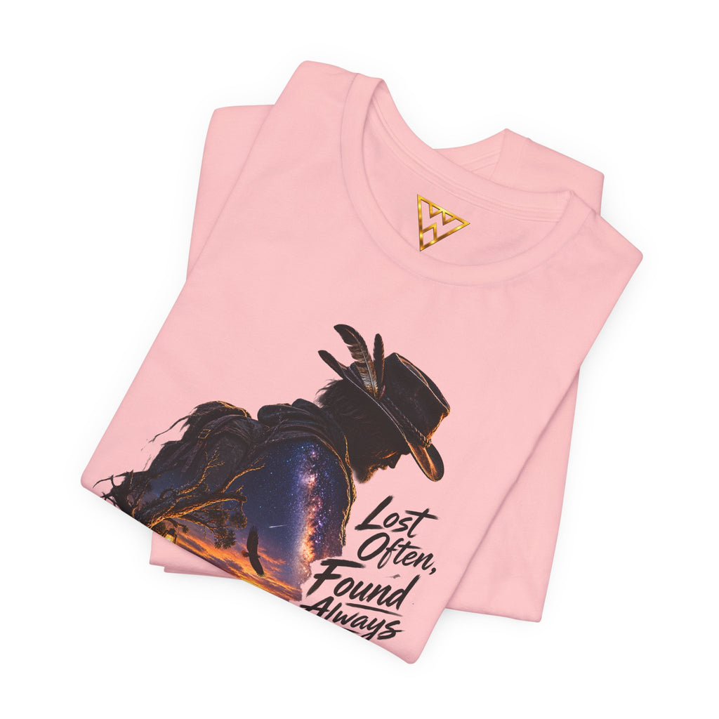 T‑Shirt — Western Sunset Cowboy 'Lost Often, Found Always' Graphic Tee