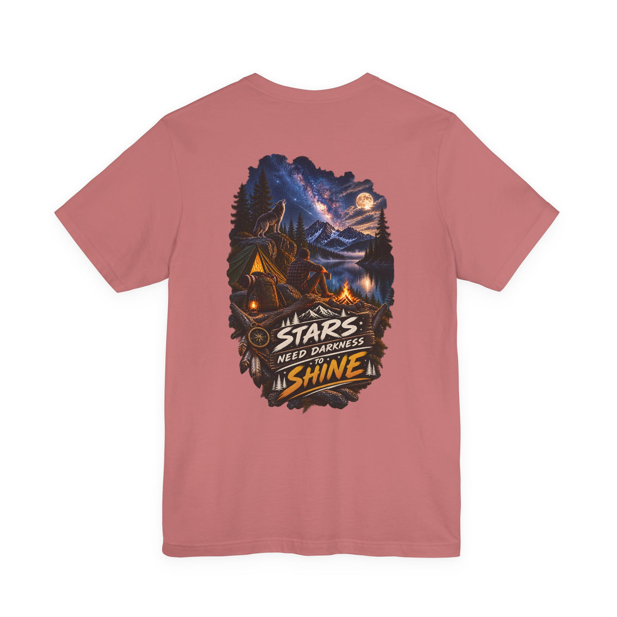 Camping Night Sky T-Shirt — "The Stars Need Darkness to Shine" Graphic Tee