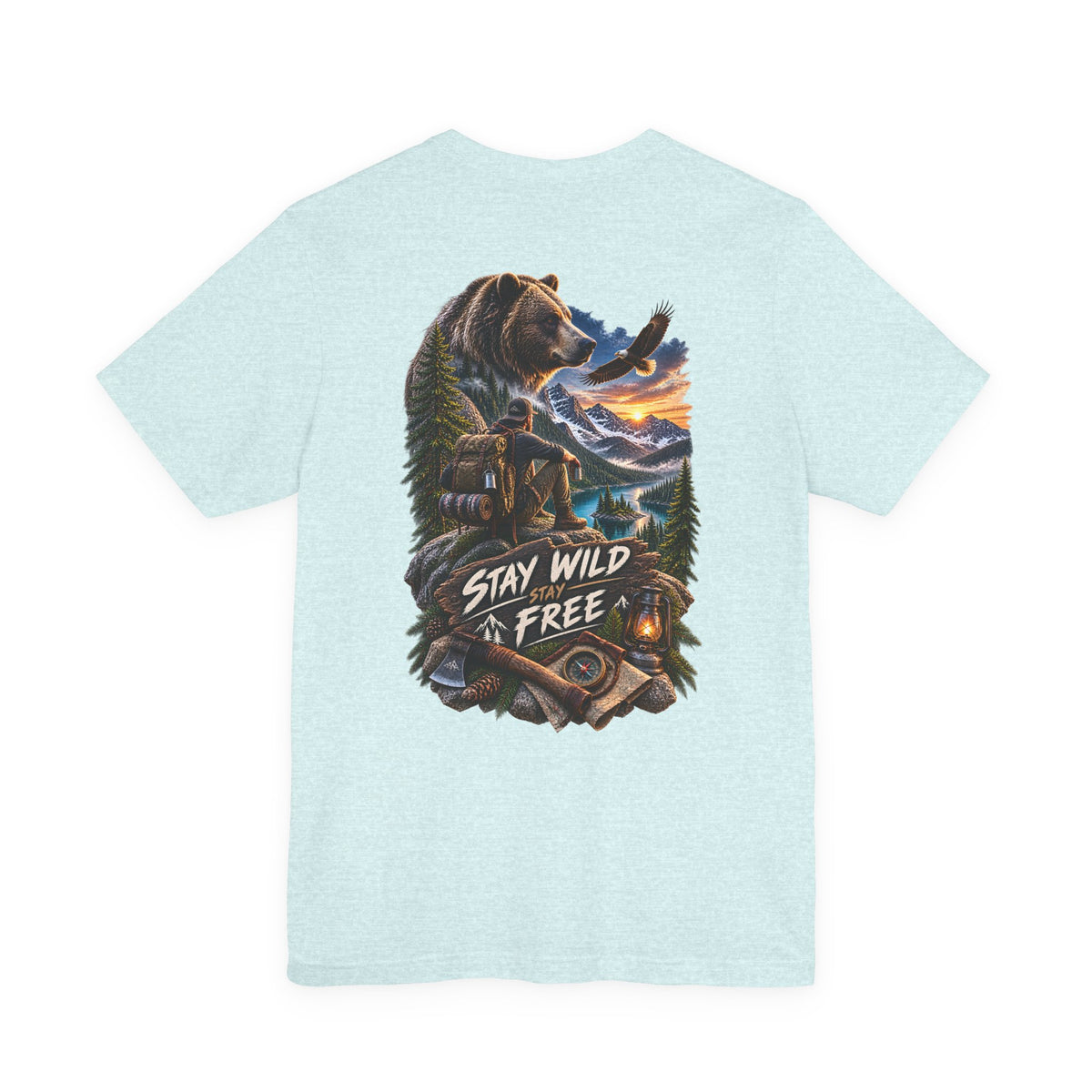 Stay Wild Free Bear T‑Shirt — Outdoor Adventure Graphic Tee