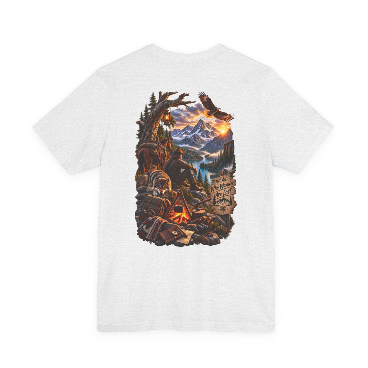 Camping Adventure T-Shirt — Mountain Campfire Scene
