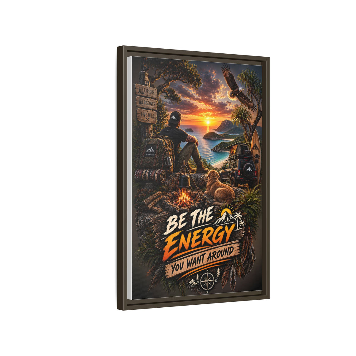 Be The Energy You Want Around - Framed Matte Canvas Wall Art