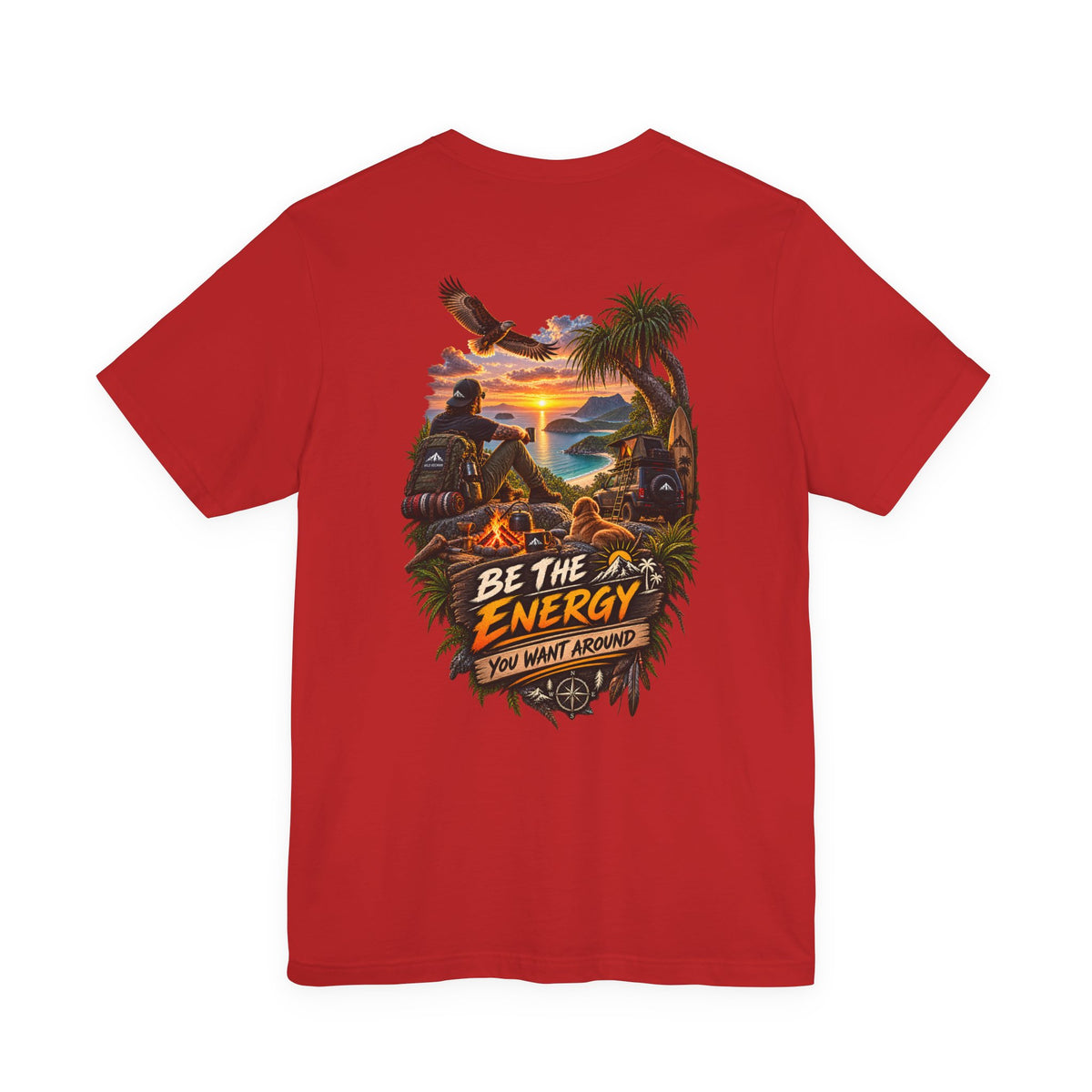 T-Shirt — "Be The Energy" Sunset Island Graphic Tee