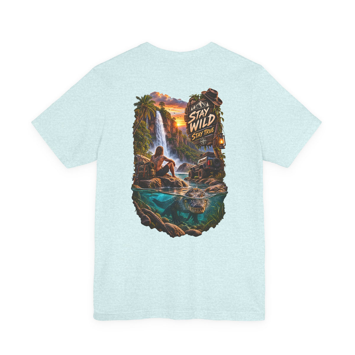 Adventure Graphic Tee — "Stay Wild" Waterfall Outdoor T-Shirt
