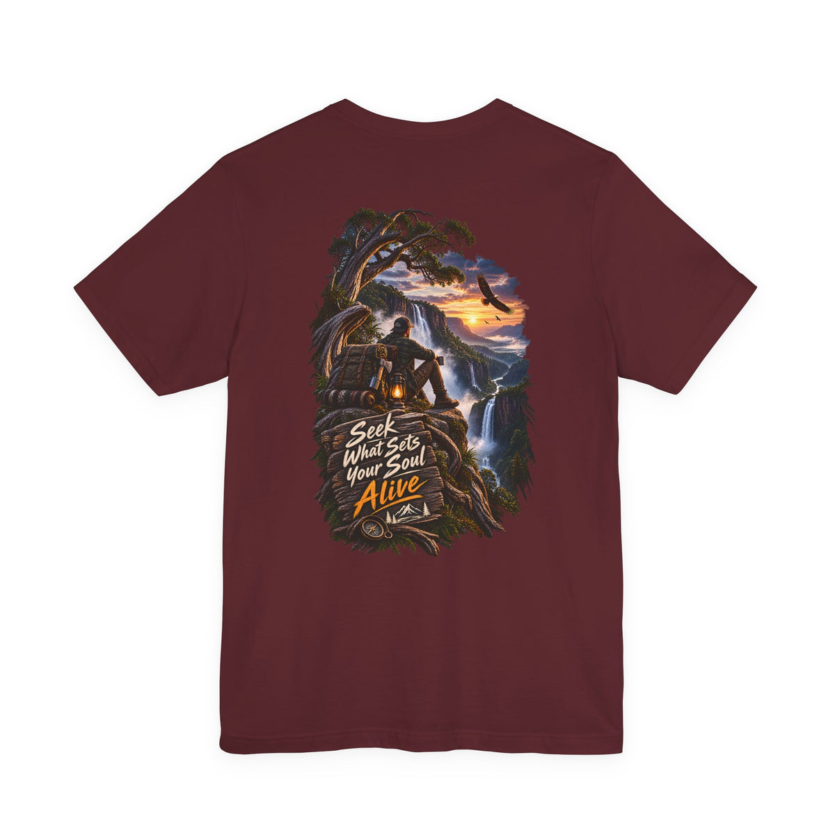 Adventure Graphic Tee — "Seek What Sets Your Soul Alive" Nature Hiking T‑Shirt