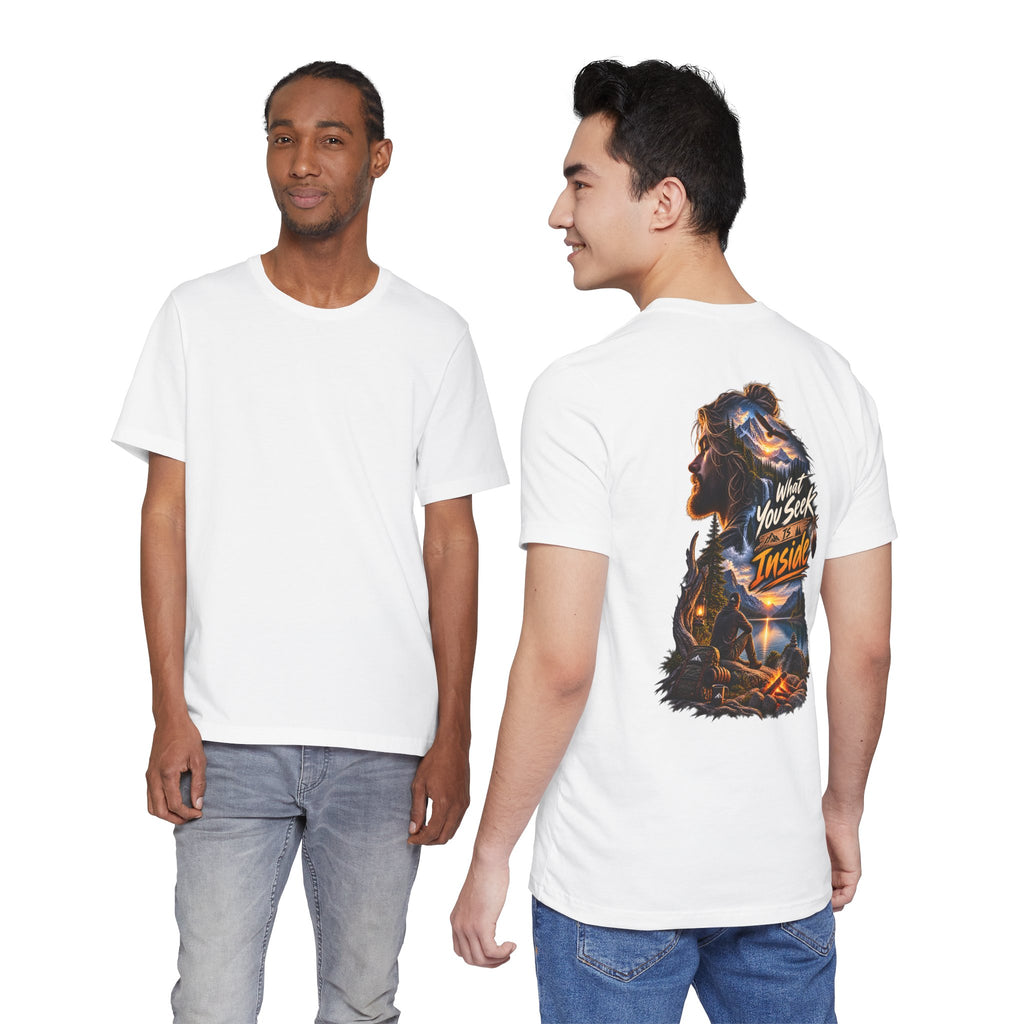 Adventure Graphic Tee — "What You Seek Is Inside" Campfire Design