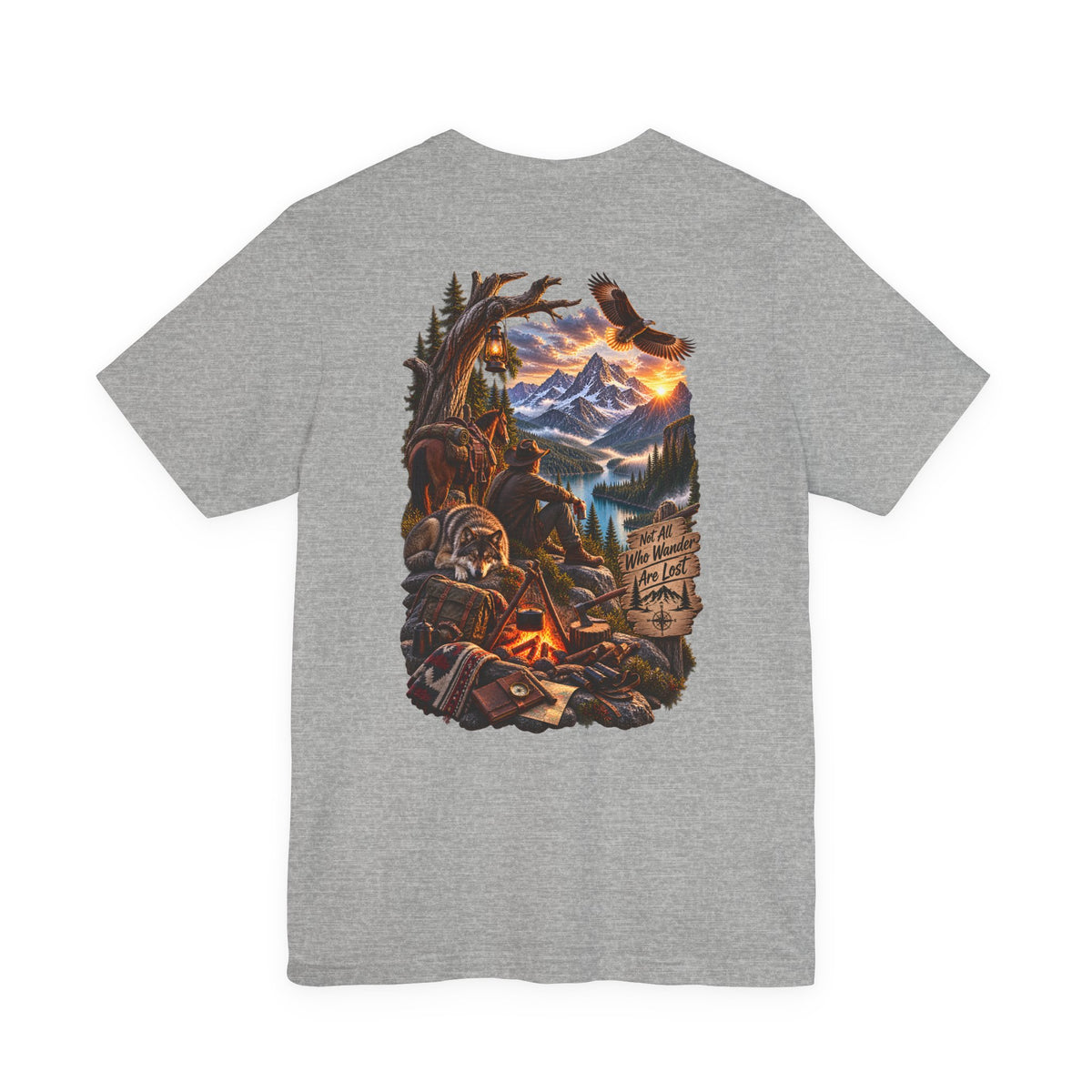 Camping Adventure T-Shirt — Mountain Campfire Scene