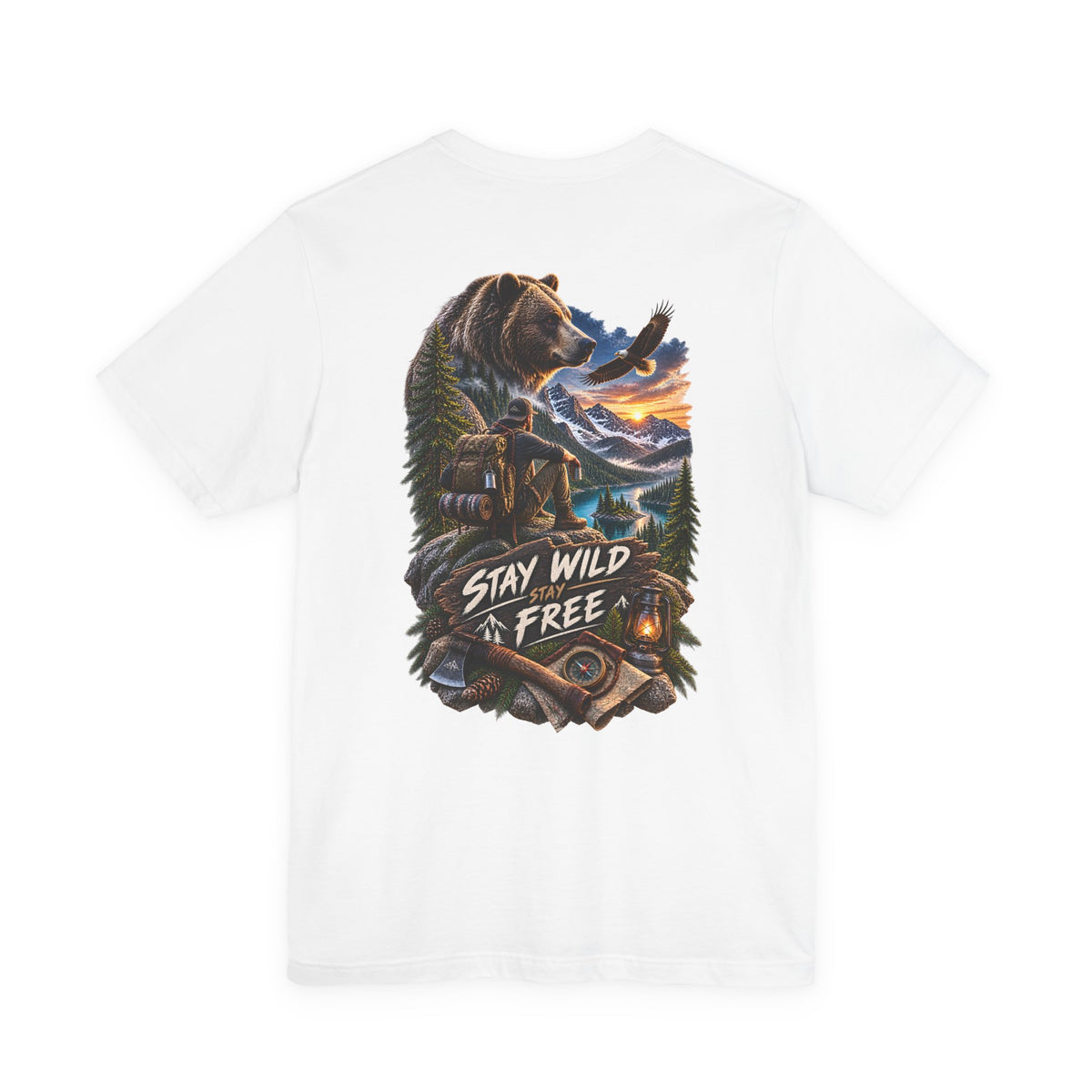 Stay Wild Free Bear T‑Shirt — Outdoor Adventure Graphic Tee