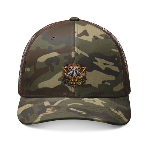 Camo Trucker Hat — Embroidered Outdoor WiLD VecMan Cap