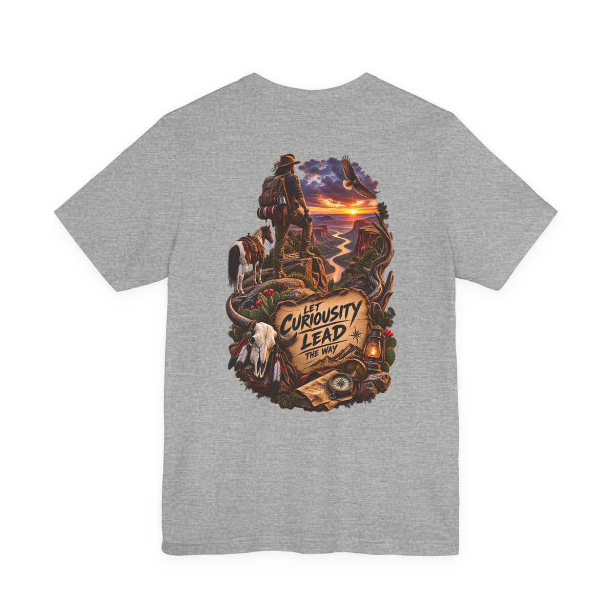 Adventure Graphic Tee — “Let Curiosity Lead the Way” Back Print