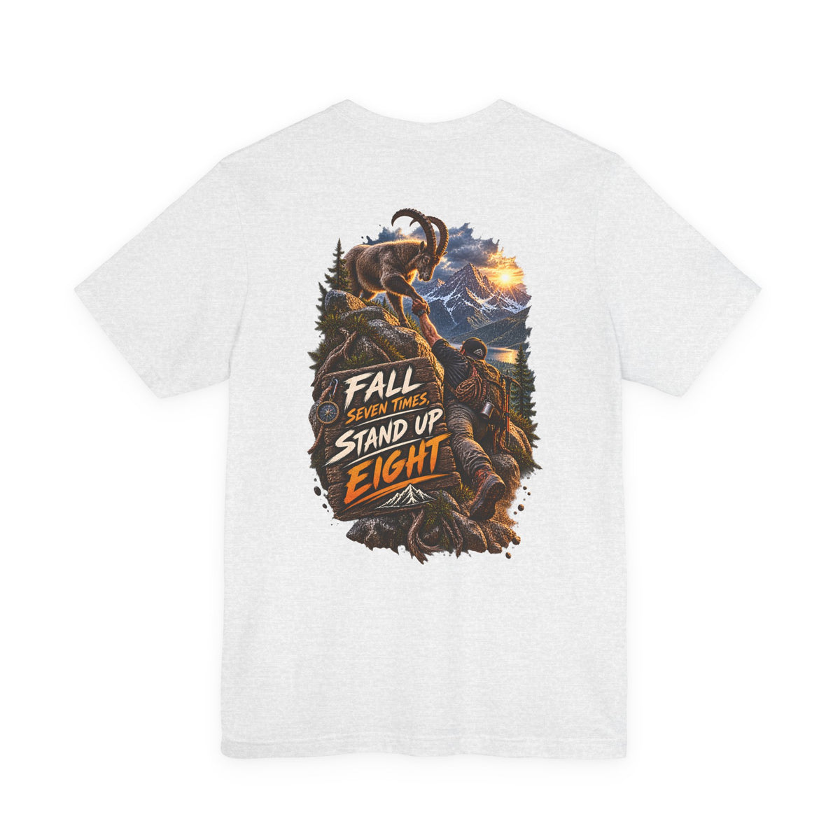 Mammoth Climber Tee — "Fall Seven Times, Stand Up Eight" Inspirational Outdoor T-Shirt