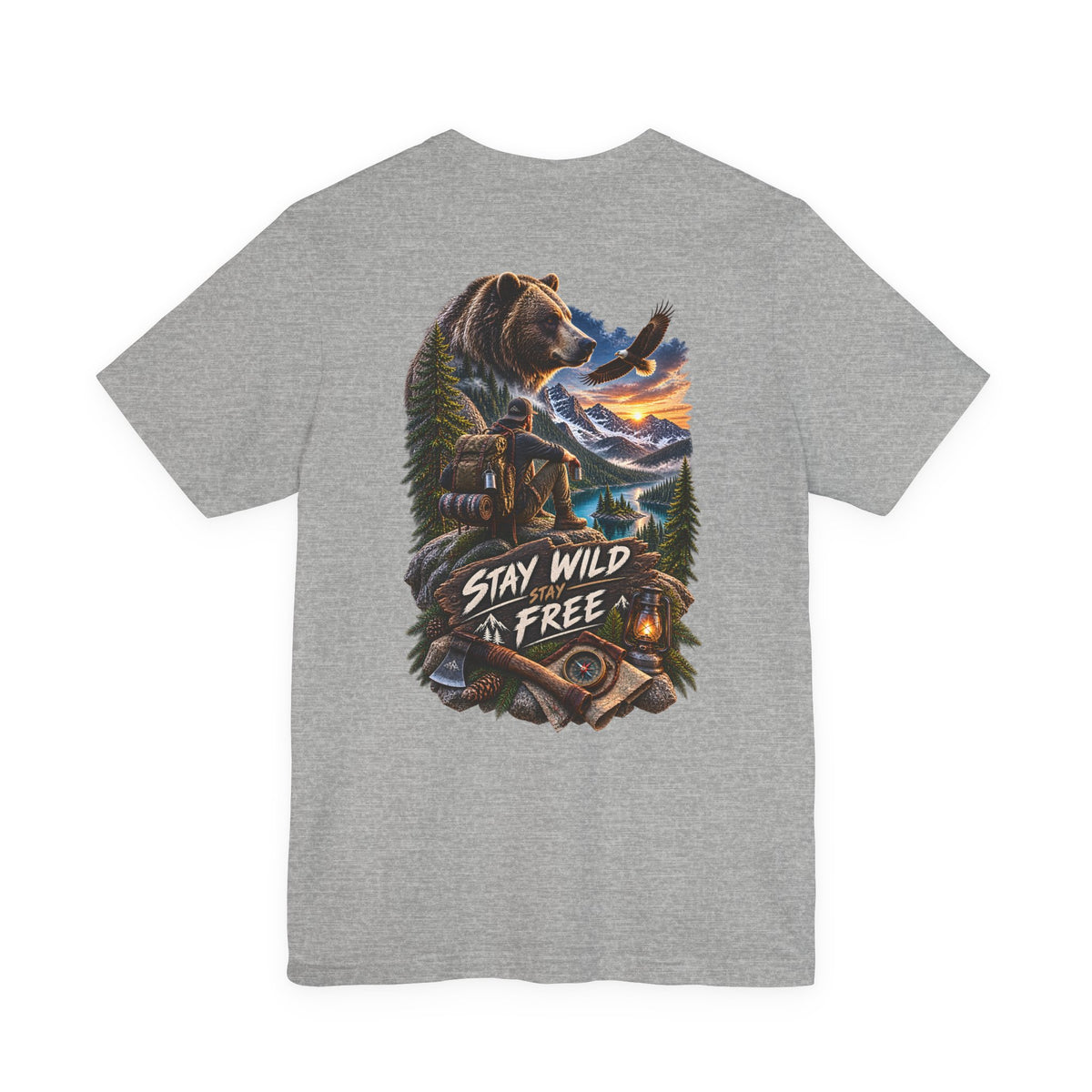 Stay Wild Free Bear T‑Shirt — Outdoor Adventure Graphic Tee