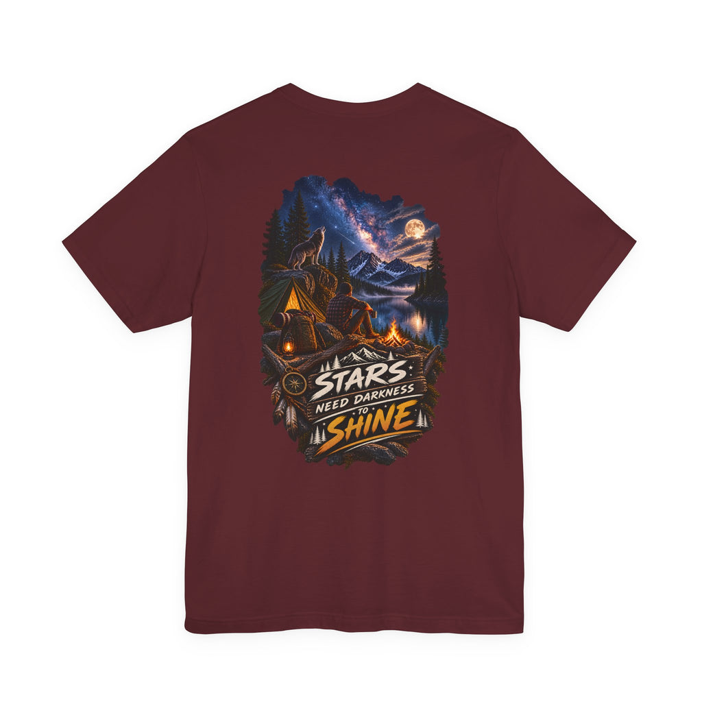 T-shirt Camping Nuit Étoilée — T-shirt graphique « Les étoiles ont besoin de l'obscurité pour briller »