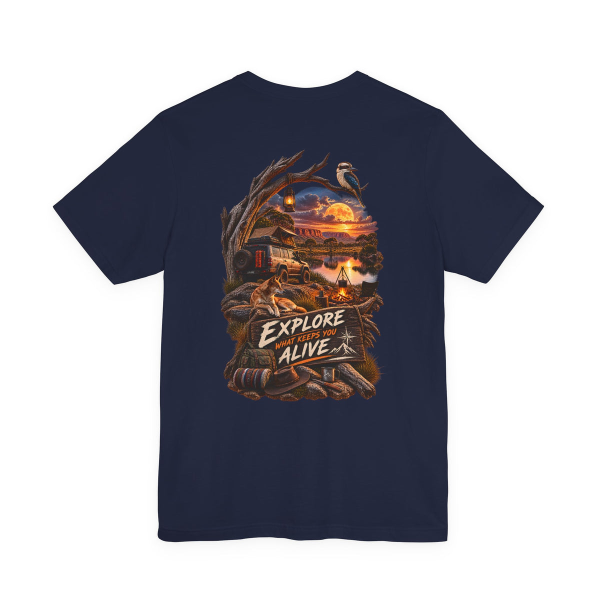 Explore Alive Adventure T-Shirt — Outdoor Camping Sunset Graphic Tee