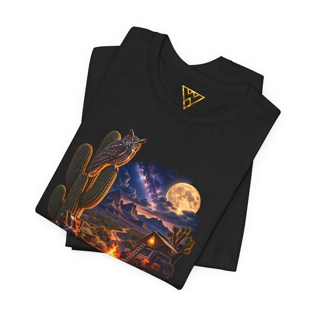 Campfire Desert Graphic Tee — "Seek What Sets Your Soul Alive"