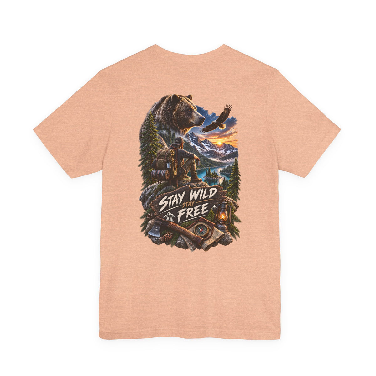 Stay Wild Free Bear T‑Shirt — Outdoor Adventure Graphic Tee