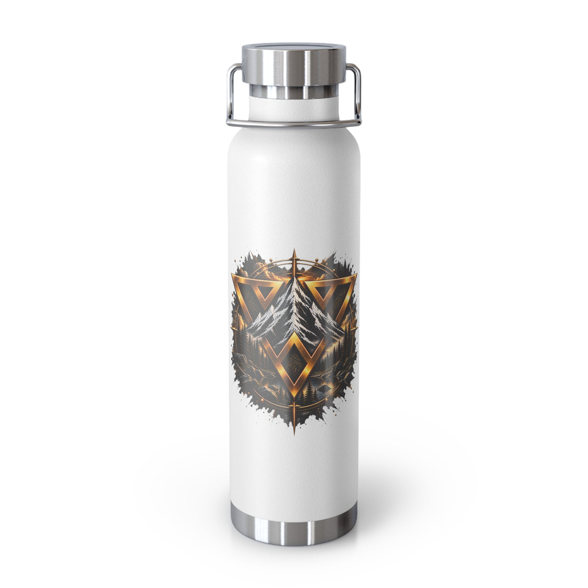 Bouteille isolée sous vide en cuivre de 22 oz — Motif Forêt WilD VecMan