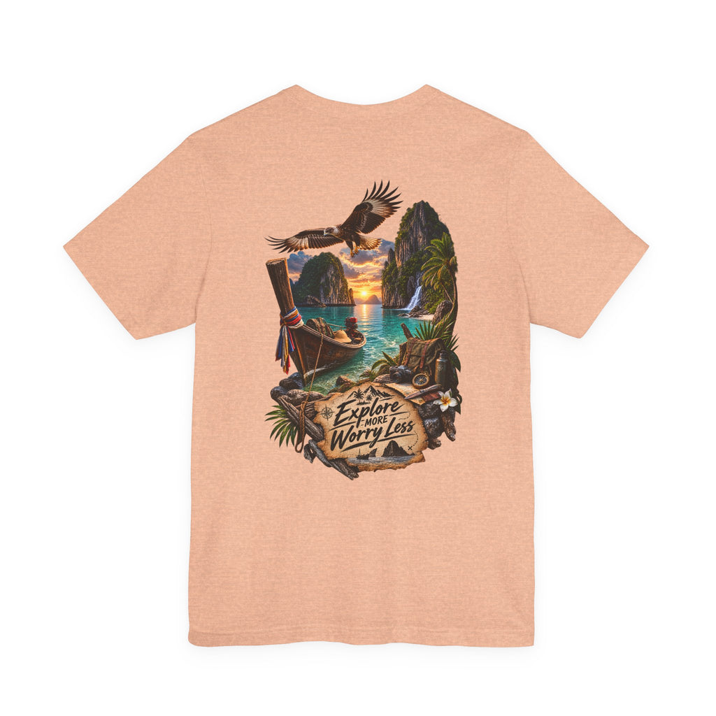 T-shirt Explore More Scenic — T-shirt à motif de voyage « Explore Worry Less »