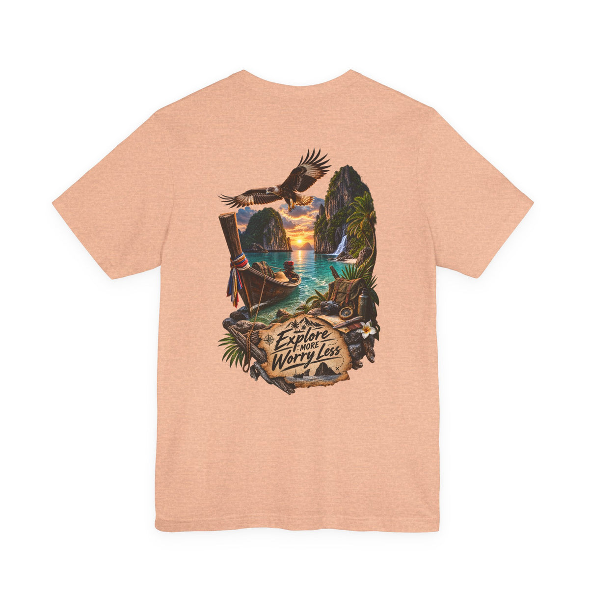 Explore More Scenic Tee — "Explore Worry Less" Travel Graphic T-Shirt