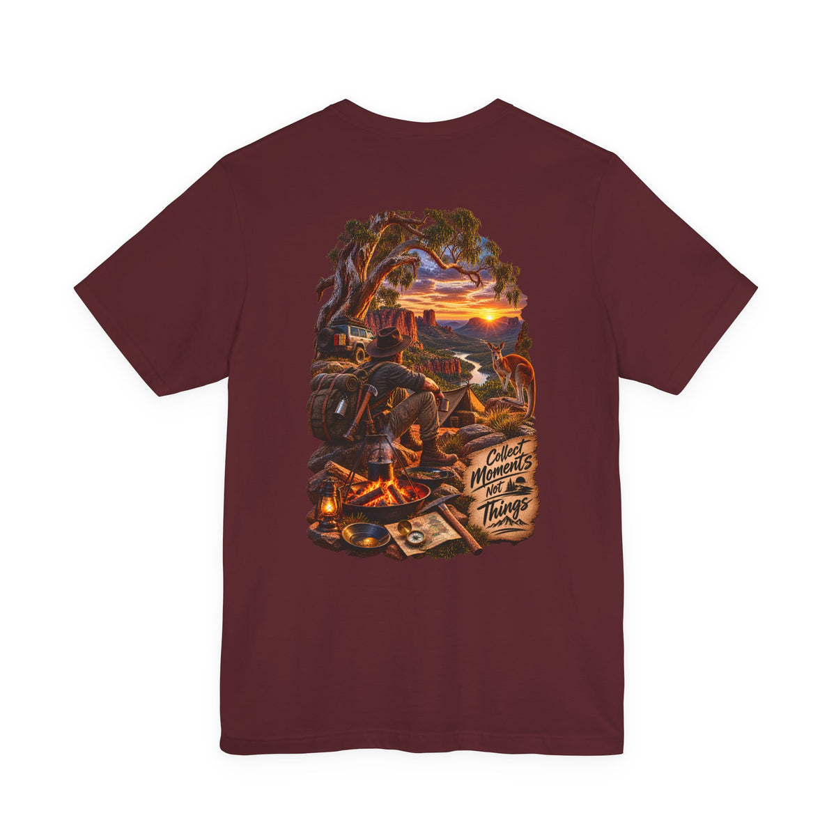 Adventure Campfire Tee — "Collect Memories Not Things" Graphic T-Shirt