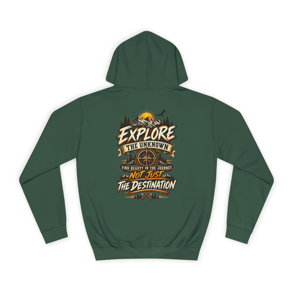 Explore The Unknown Hoodie — Adventure Graphic College Pullover