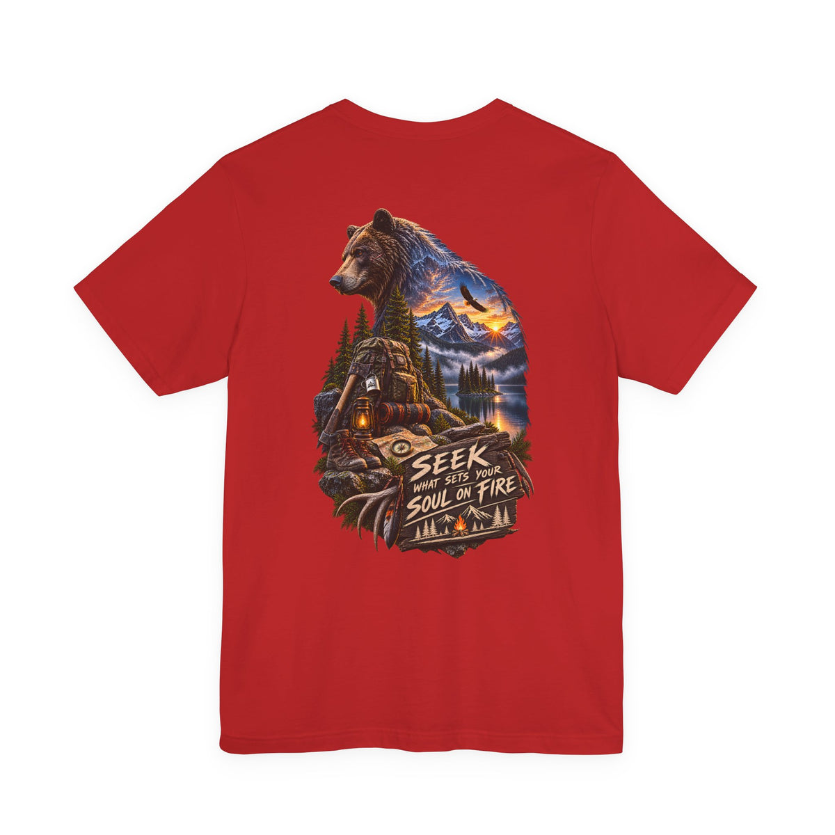 Bear Wilderness Tee — "Seek with the Soul on Fire" Outdoor Adventure T-Shirt