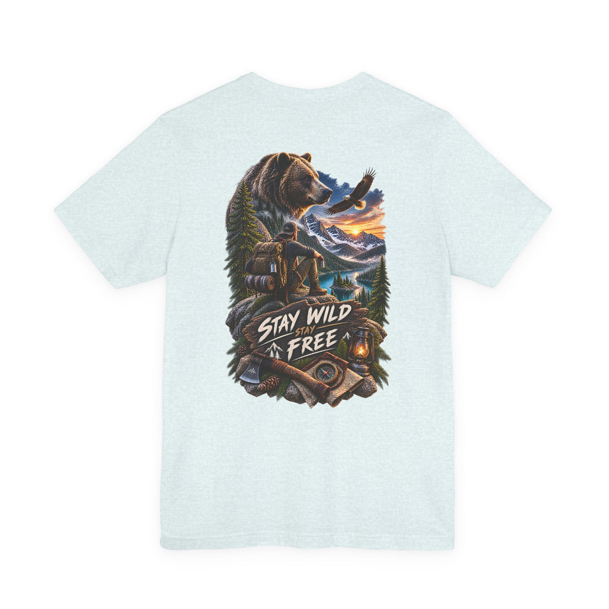 Stay Wild Free Bear T‑Shirt — Outdoor Adventure Graphic Tee