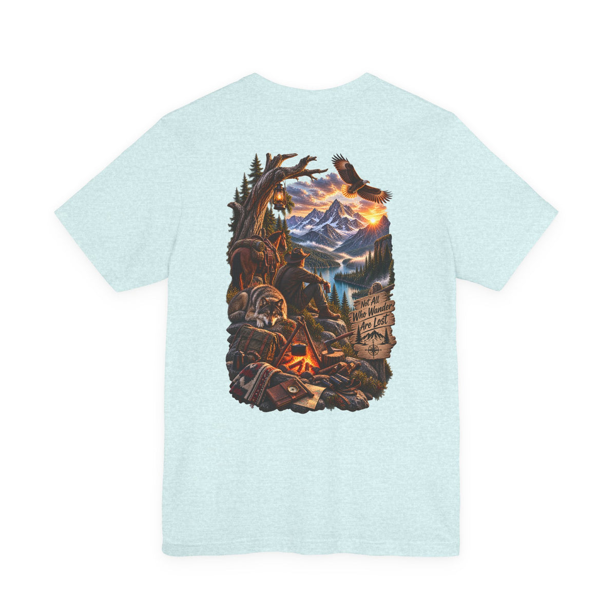 Camping Adventure T-Shirt — Mountain Campfire Scene