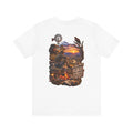 Sunset Campfire Western Tee — "Not All Who Wander Are Lost"