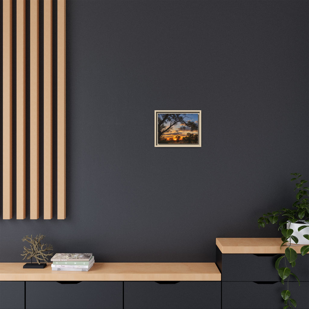 Sunset Silhouette Matte Canvas Print — Framed Landscape Wall Art