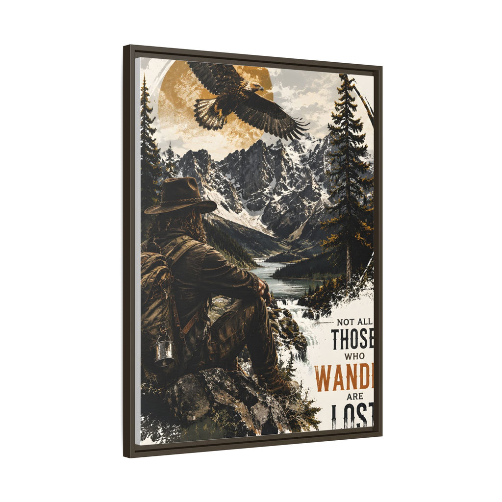 Wander Not Lost Eagle Mountain Canvas Print — Framed Matte Wall Art
