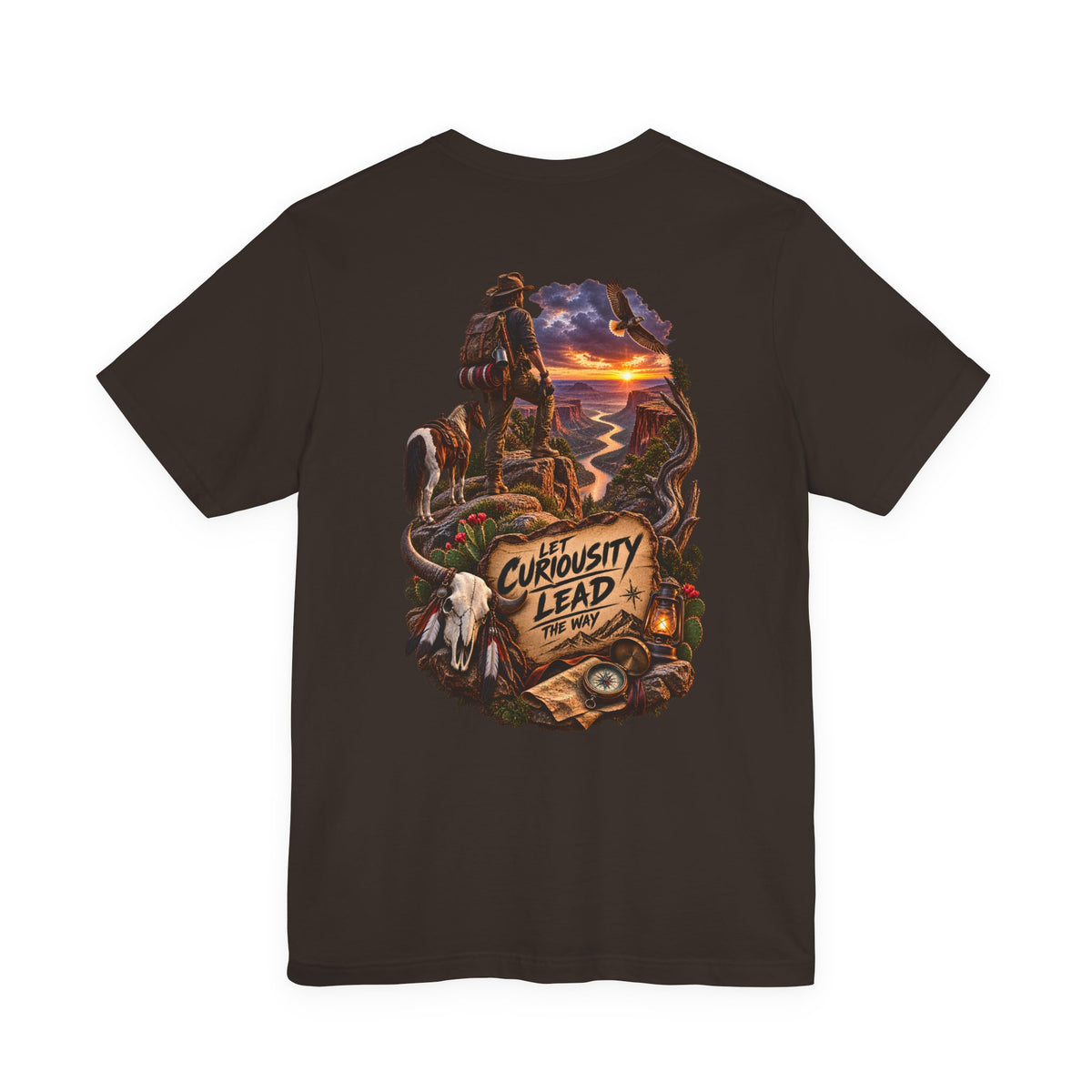Adventure Graphic Tee — “Let Curiosity Lead the Way” Back Print