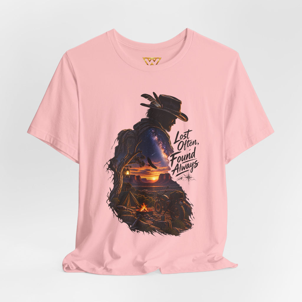 T‑Shirt — Western Sunset Cowboy 'Lost Often, Found Always' Graphic Tee