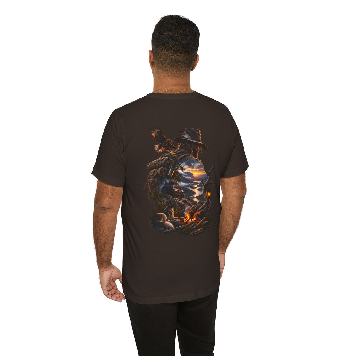 Western Campfire T-Shirt — Cowboy Silhouette Sunset Graphic
