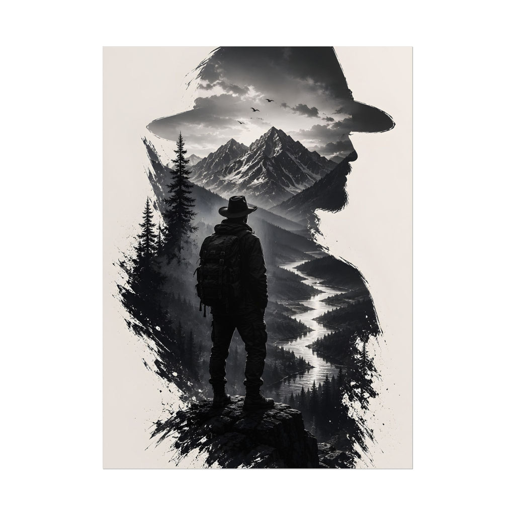 Affiche encadrée silhouette aventure
