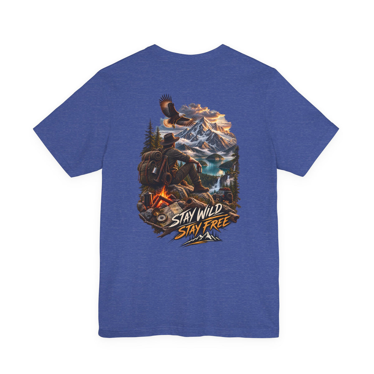 Stay Wild Stay Free Mountain Tee — Adventure Nature Graphic T-Shirt
