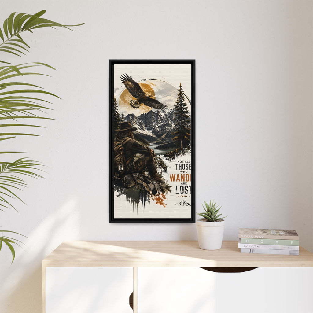 Wander Not Lost Eagle Mountain Canvas Print — Framed Matte Wall Art