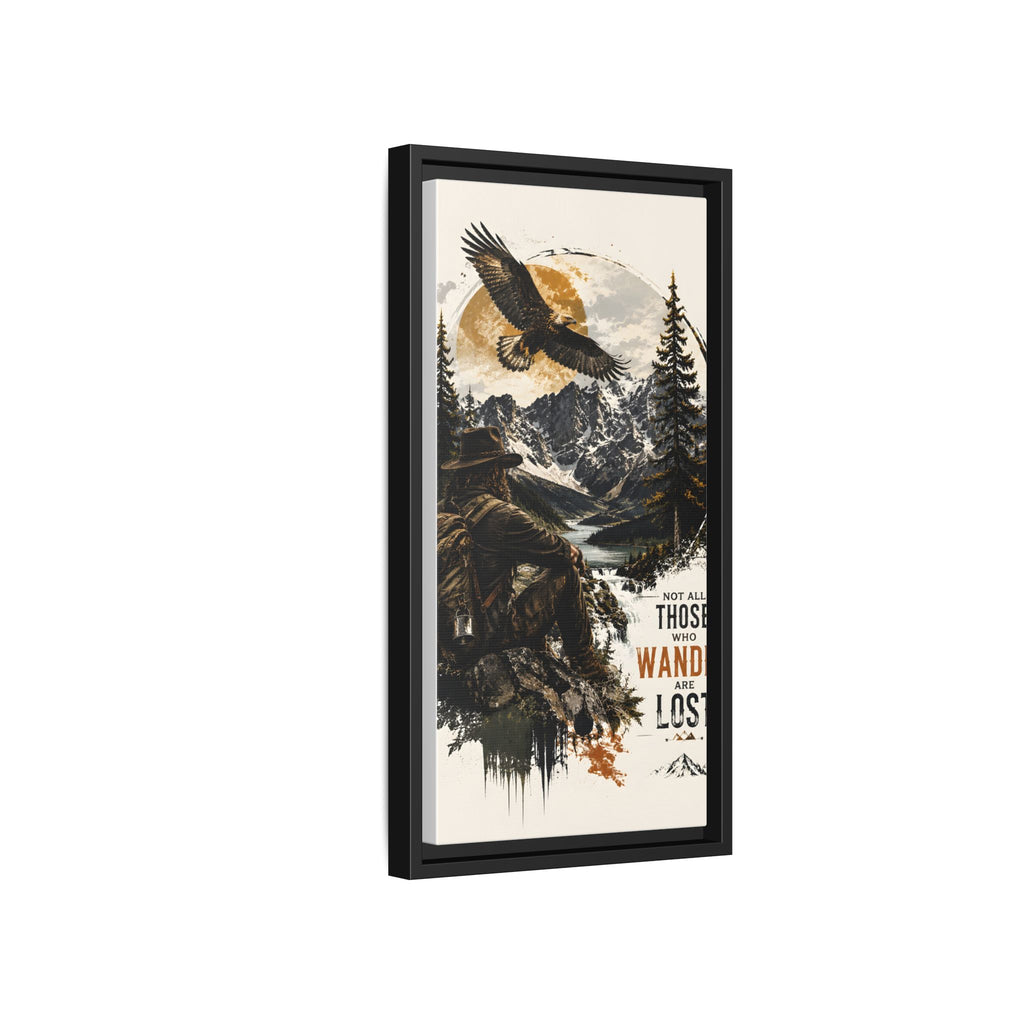 Wander Not Lost Eagle Mountain Canvas Print — Framed Matte Wall Art
