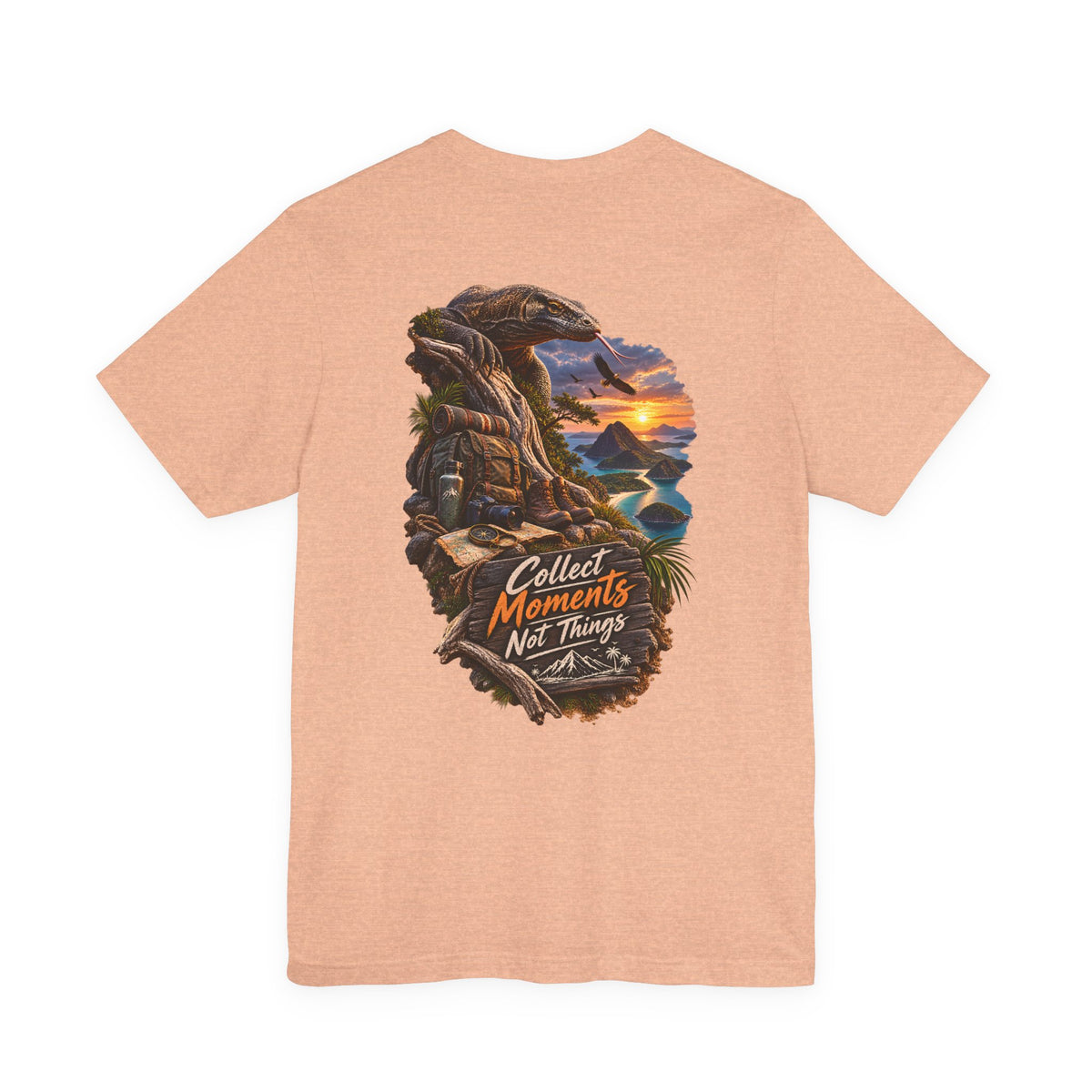 Collect Moments Not Things T‑Shirt — Adventure Sunset Landscape Tee