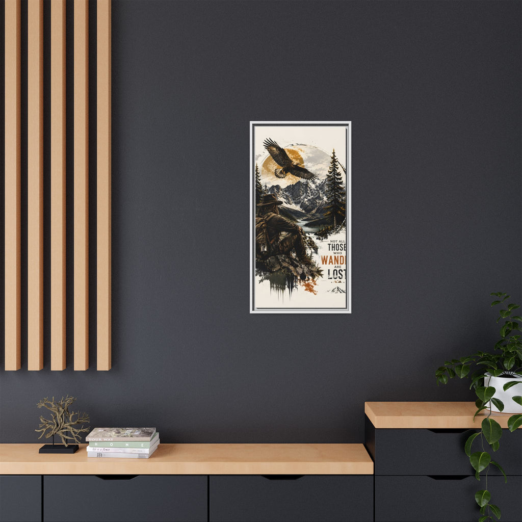 Wander Not Lost Eagle Mountain Canvas Print — Framed Matte Wall Art