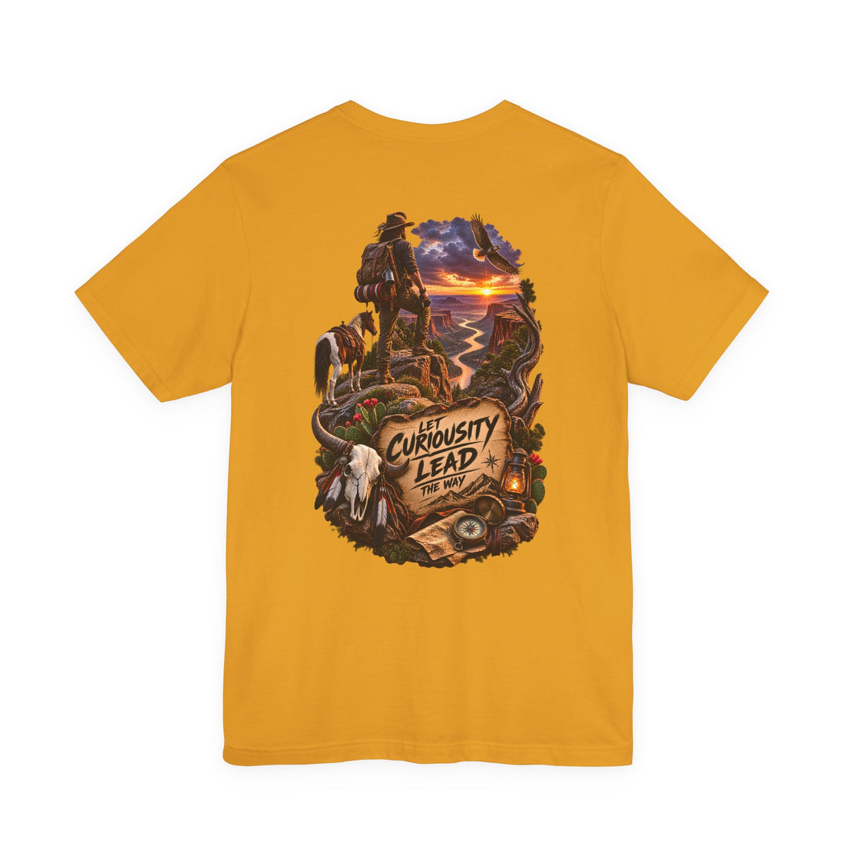 Adventure Graphic Tee — “Let Curiosity Lead the Way” Back Print