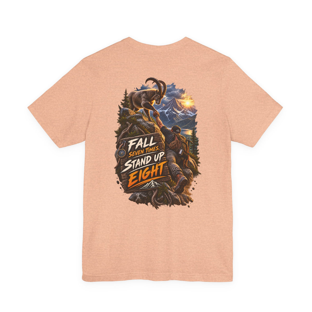Mammoth Climber Tee — "Fall Seven Times, Stand Up Eight" Inspirational Outdoor T-Shirt