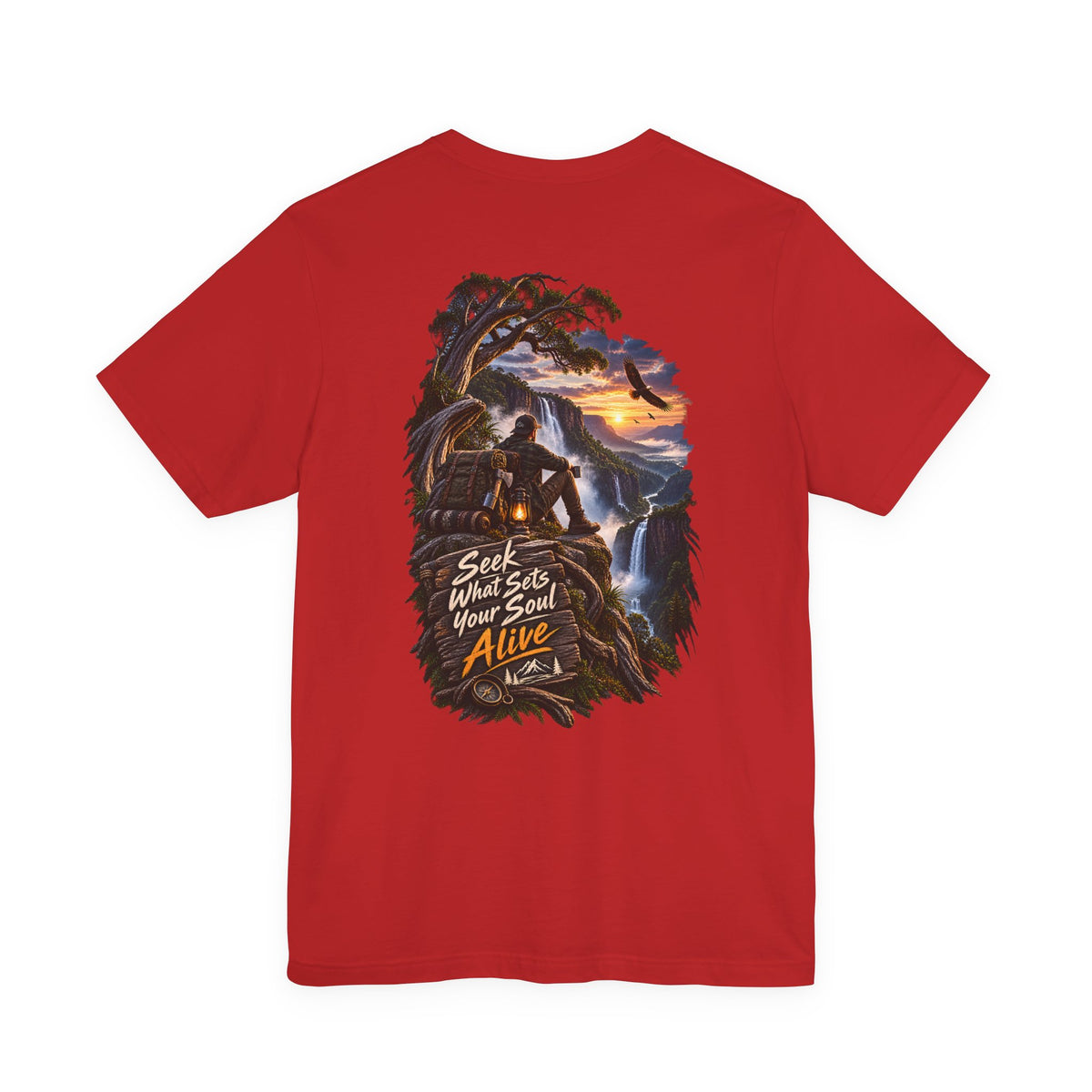 Adventure Graphic Tee — "Seek What Sets Your Soul Alive" Nature Hiking T‑Shirt